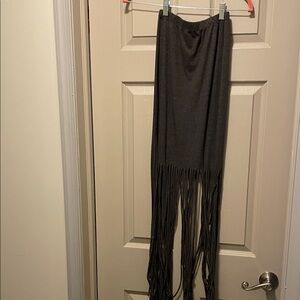 Grey Fringe Skirt